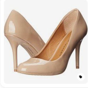 Chinese Laundry Palace almond toe nude heels